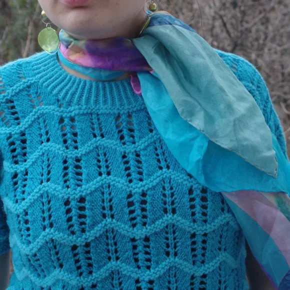 Knit Blue Sweater Spring Top - Picture 5 of 7